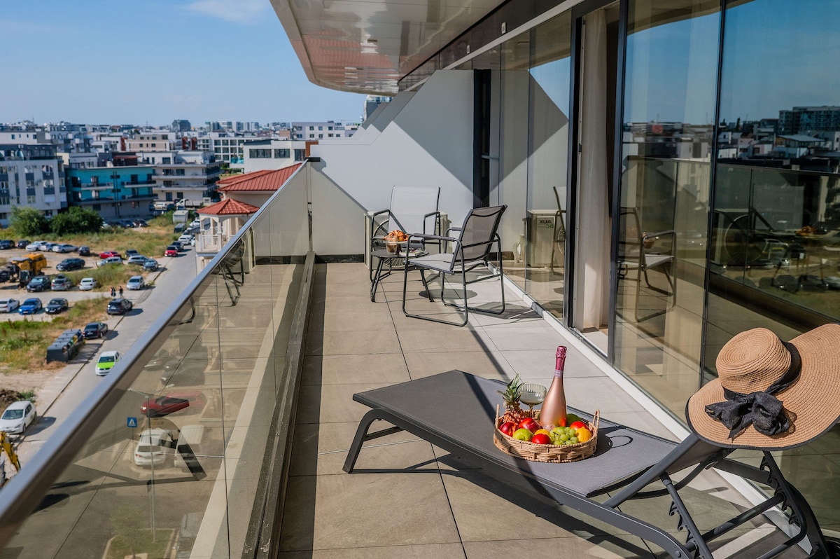 AC-635-Silver Spirit Collection (104 SQM 1BD+ City View) — Apartament — închiriere de vacanță cu vedere la oraș în Aqua Cullinan Resort & SPA, Mamaia Nord, Constanța, România — fotografia 3 a proprietății | Aqua Vista Rentals