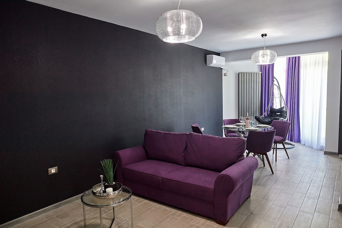 Purple Pearl Apartments 142 Spa n Pool Beach resort — Apartament — închiriere de vacanță cu vedere la mare în Alezzi Beach Resort, Mamaia Nord, Constanța, România — fotografia 5 a proprietății | Aqua Vista Rentals