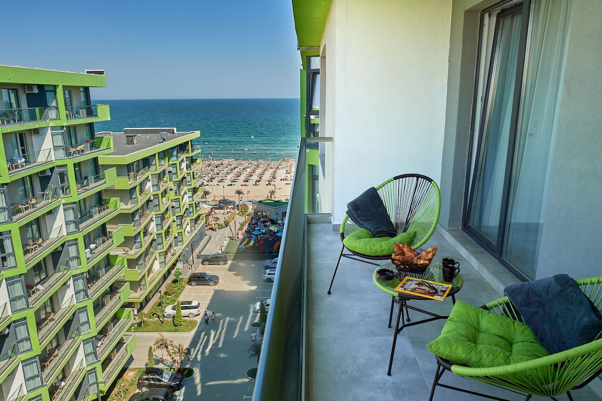 Meraki Luxury Apartment Spa n Pool Beach resort — Apartament — închiriere de vacanță cu vedere la mare în Alezzi Beach Resort, Mamaia Nord, Constanța, România — fotografia principală a proprietății | Aqua Vista Rentals