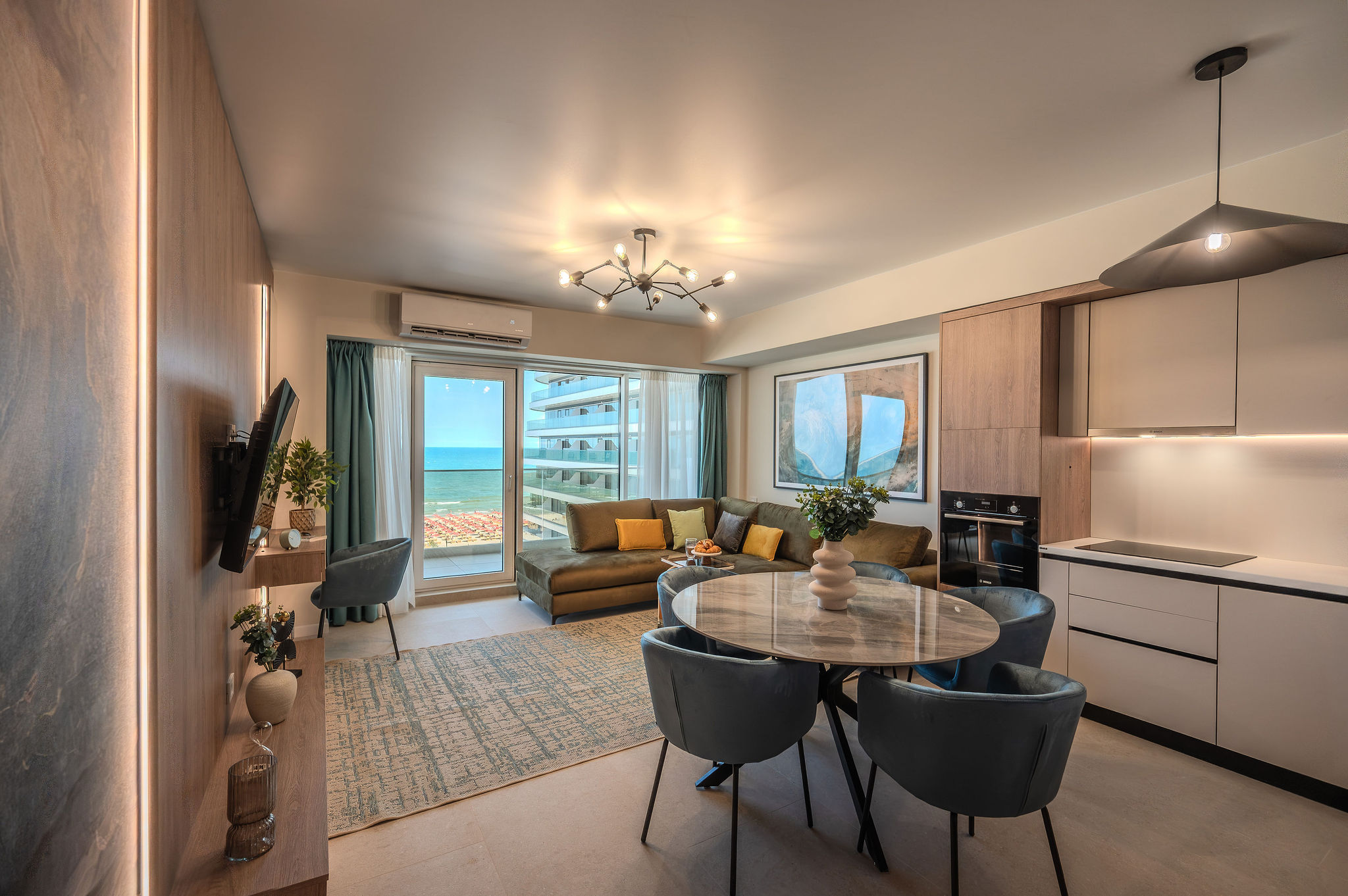 AC-430-Ghost Collection (145 SQM 2BD Sea View Premium) — Apartament — închiriere de vacanță cu vedere la mare în Aqua Cullinan Resort & SPA, Mamaia Nord, Constanța, România — fotografia 3 a proprietății | Aqua Vista Rentals