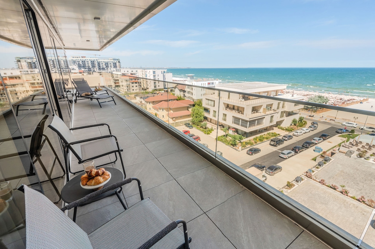 AC-406-Ghost Collection (145 SQM 2BD Sea View Premium) — Apartament — închiriere de vacanță cu vedere la mare în Aqua Cullinan Resort & SPA, Mamaia Nord, Constanța, România — fotografia principală a proprietății | Aqua Vista Rentals
