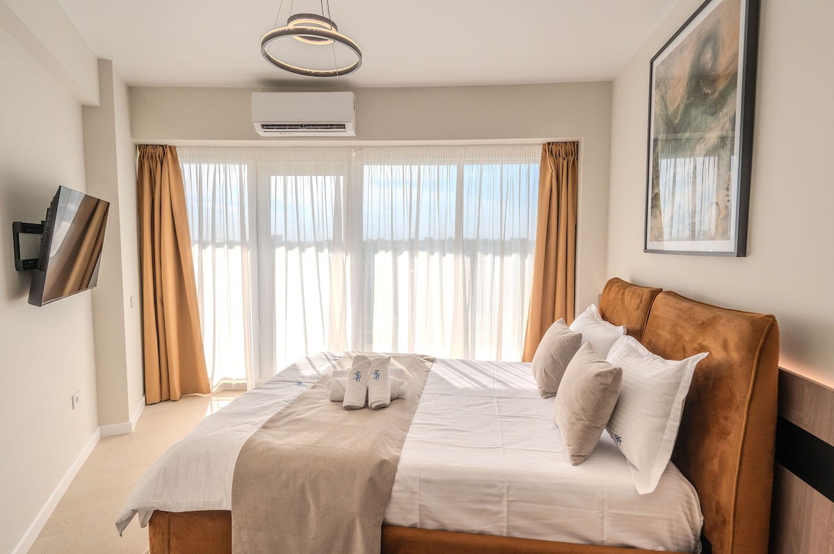 AC-805-Corniche Collection (151 SQM 2BD Corner View) — Apartament — închiriere de vacanță cu vedere la oraș în Aqua Cullinan Resort & SPA, Mamaia Nord, Constanța, România — fotografia 8 a proprietății | Aqua Vista Rentals