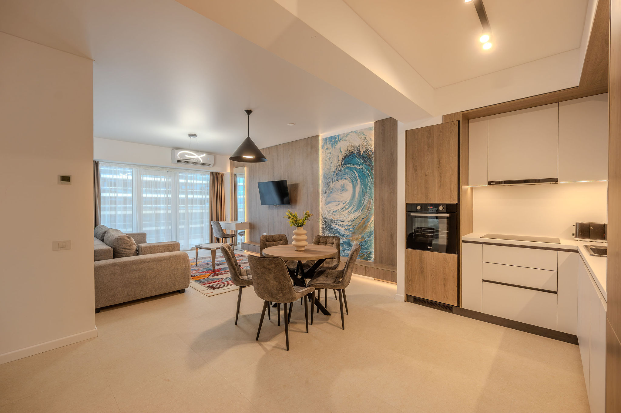 AC-422-Wraith Collection (102 SQM 2BD Family Sea View) — Apartament — închiriere de vacanță cu vedere la mare în Aqua Cullinan Resort & SPA, Mamaia Nord, Constanța, România — fotografia 5 a proprietății | Aqua Vista Rentals