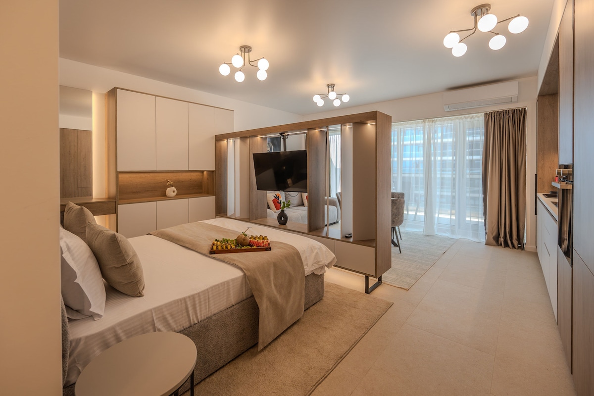AC-223-Spectre Collection (60 SQM Studio Sea View) — Studio — închiriere de vacanță cu vedere la mare în Aqua Cullinan Resort & SPA, Mamaia Nord, Constanța, România — fotografia 6 a proprietății | Aqua Vista Rentals