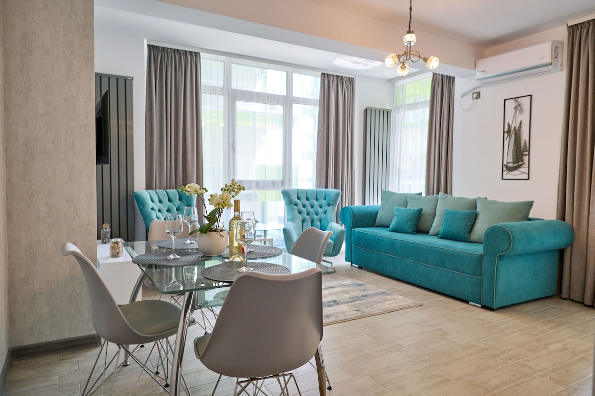 Seastar Apartment - Spa n Pools Beach Resort — Apartament — închiriere de vacanță în Alezzi Beach Resort, Mamaia Nord, Constanța, România — fotografia 6 a proprietății | Aqua Vista Rentals