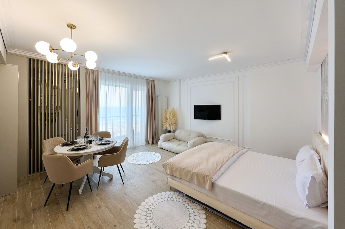 Seaview Luxury Studio in Infinity Beach Resort — Studio — închiriere de vacanță cu vedere la mare în Infinity Resort & SPA, Mamaia Nord, Constanța, România — fotografia 5 a proprietății | Aqua Vista Rentals