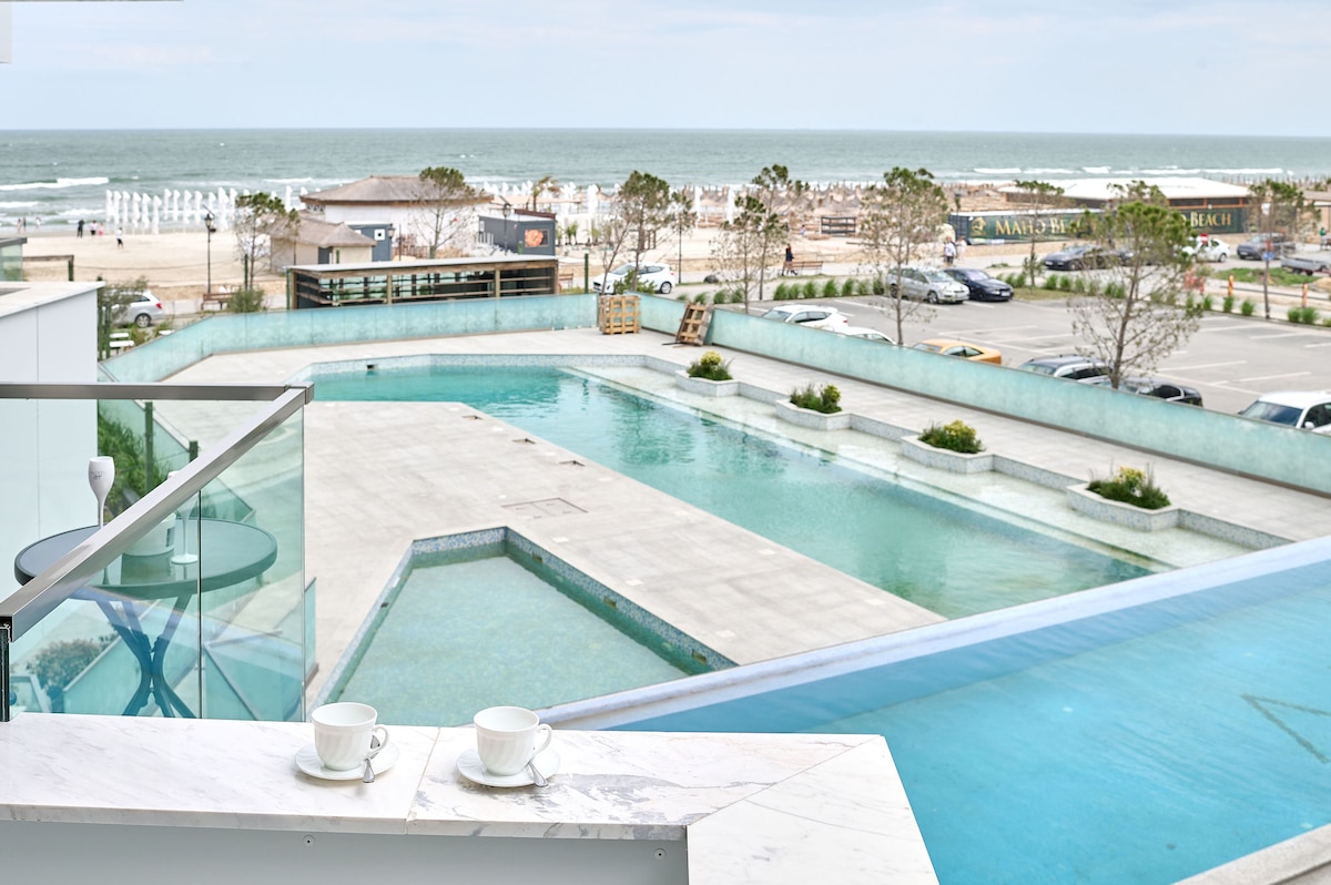 The Point Studio in Infinity Spa&Pools Resort - parking — Studio — vacation rental at Infinity Resort & SPA, Mamaia Nord, Constanța, Romania — property photo 6 | Aqua Vista Rentals