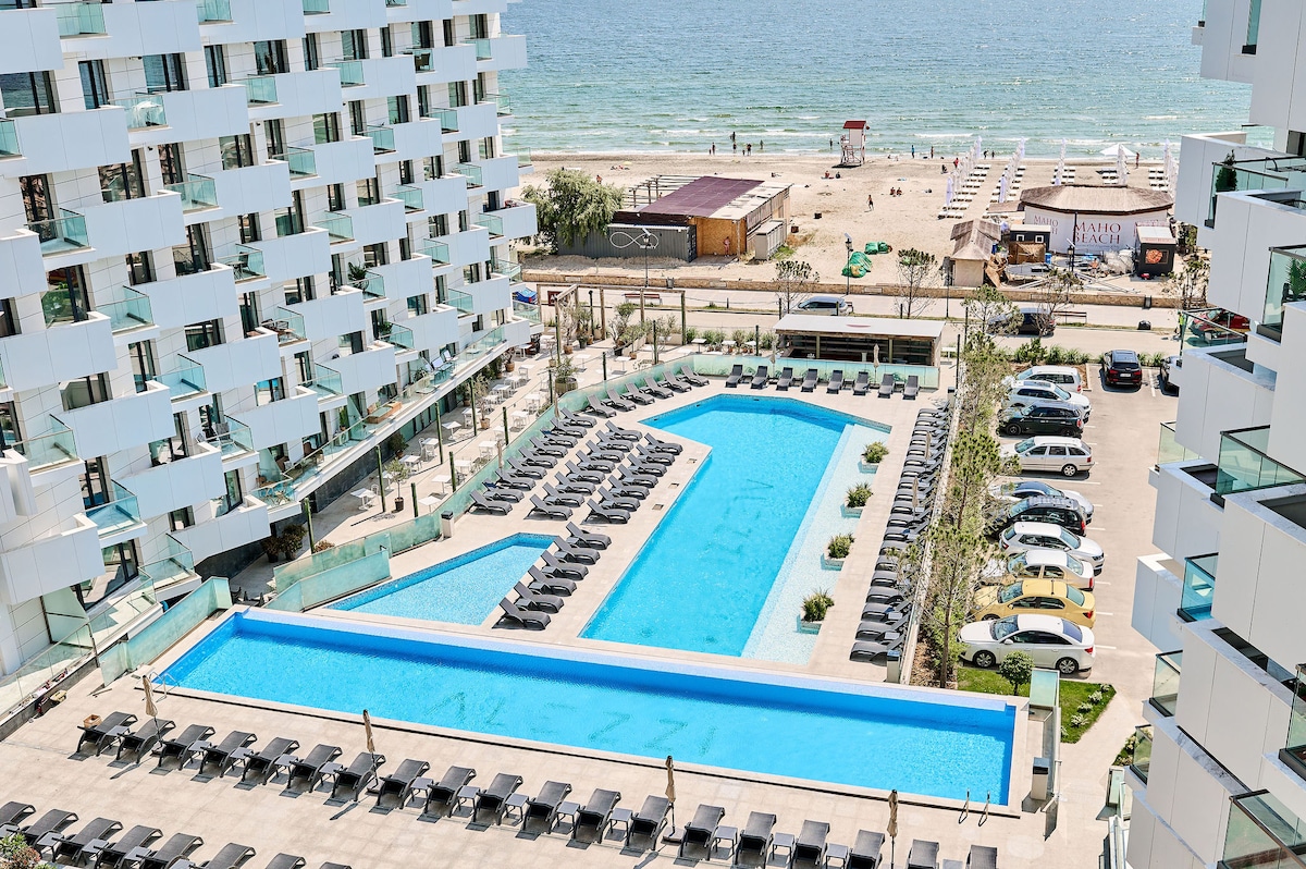 Nikola Apartment in Infinity Beach Resort -parking — Apartament — închiriere de vacanță în Infinity Resort & SPA, Mamaia Nord, Constanța, România — fotografia 7 a proprietății | Aqua Vista Rentals