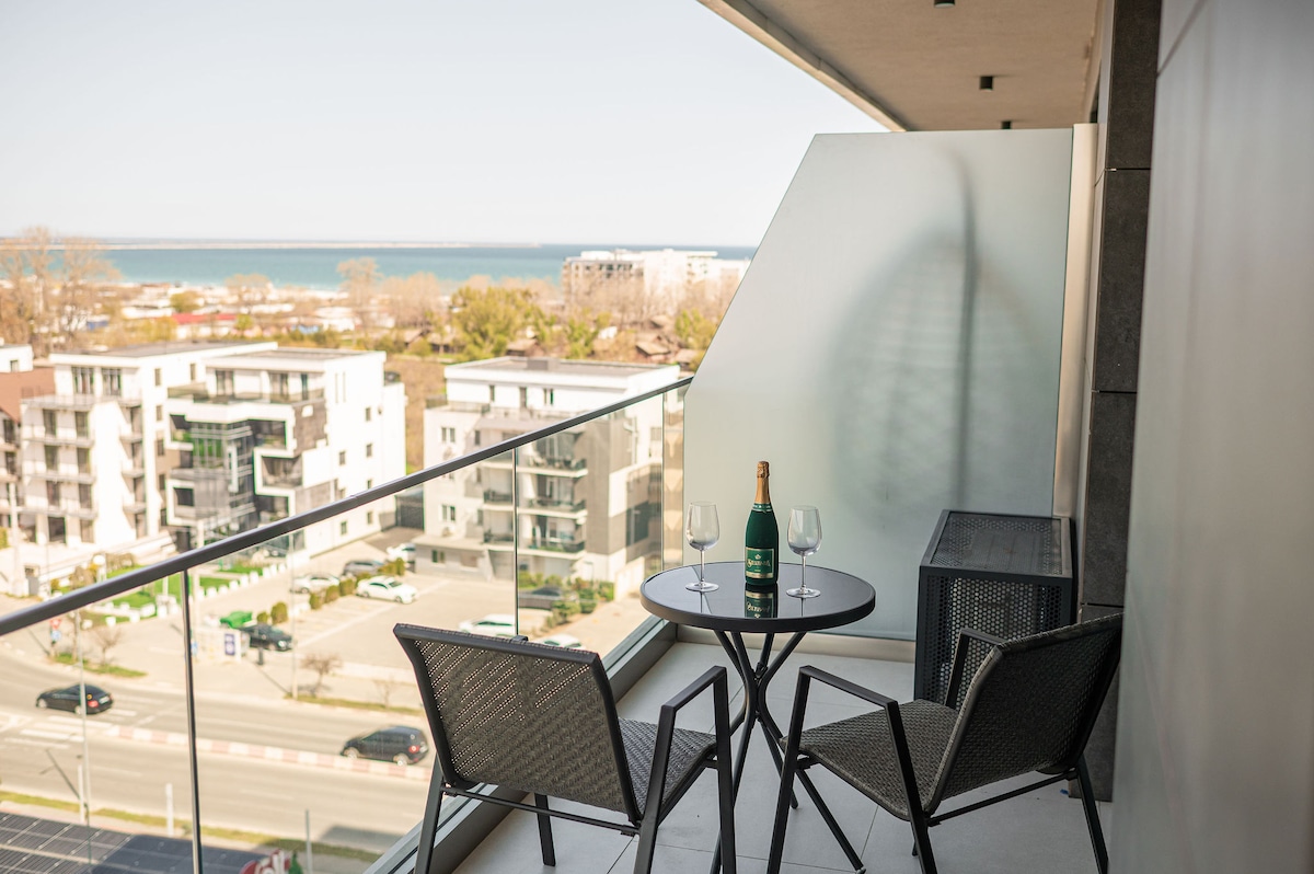 Skyline-Sea Apartment in Odyssey Spa Pool Fitness — Apartament — închiriere de vacanță cu vedere la mare în Alezzi Odyssey, Mamaia Nord, Constanța, România — fotografia 6 a proprietății | Aqua Vista Rentals